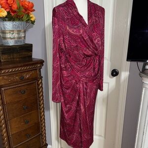 Elegant Paisley Red Dress 2X